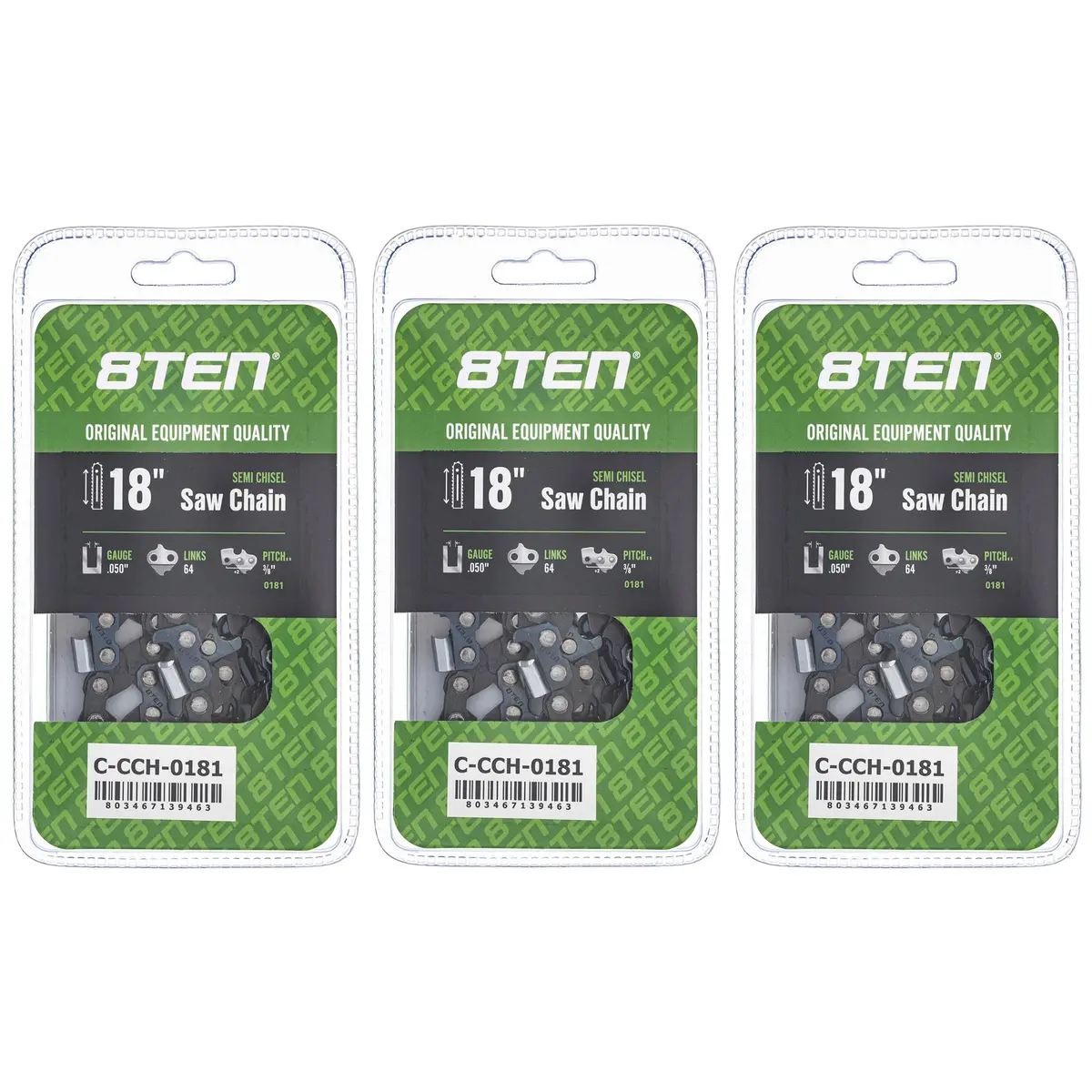 Chainsaw Chain 18 Inch .050 3/8 64Dl For Echo 72Lpx064g 72Lpx64cq H4664 33Rs364e | 3-Pack 1