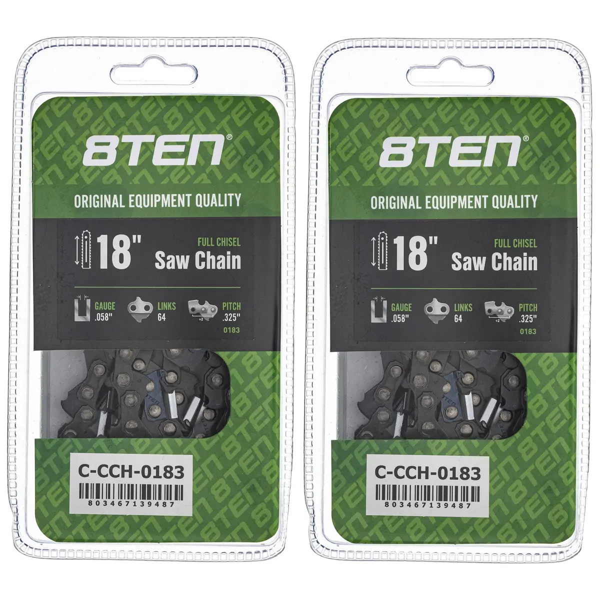 Chainsaw Chain 18 Inch .058 .325 64Dl For Dolmar 21Bpx064g 501840464 25Rm364e | 2-Pack 1