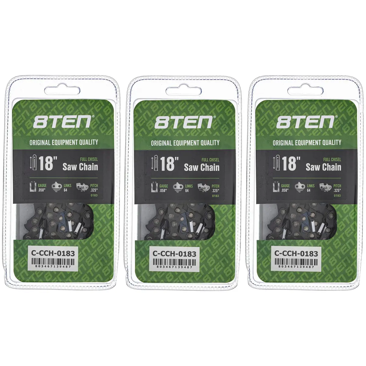 Chainsaw Chain 18 Inch .058 .325 64Dl For Dolmar 21Bpx064g 501840464 25Rm364e | 3-Pack 1
