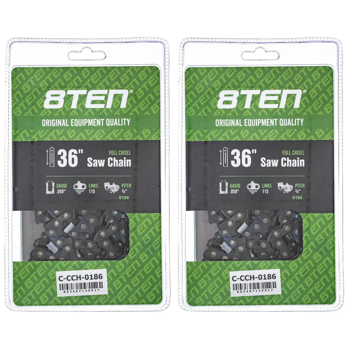 Chainsaw Chain 36 Inch .058 3/8 115Dl For Husqvarna 501842815 73Exl115g 581626915 73Exj115g | 2-Pack 1
