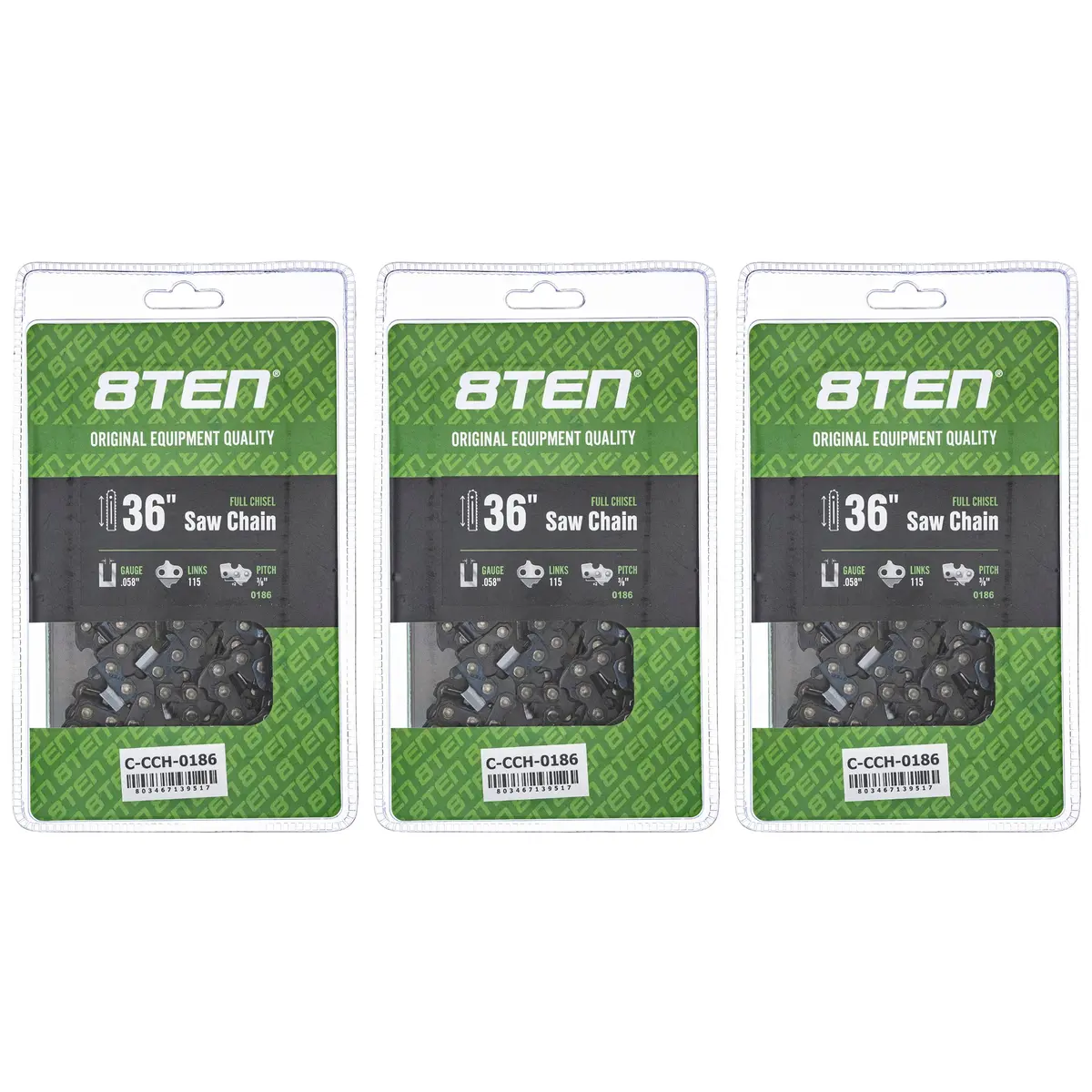 Chainsaw Chain 36 Inch .058 3/8 115Dl For Husqvarna 501842815 73Exl115g 581626915 73Exj115g | 3-Pack 1