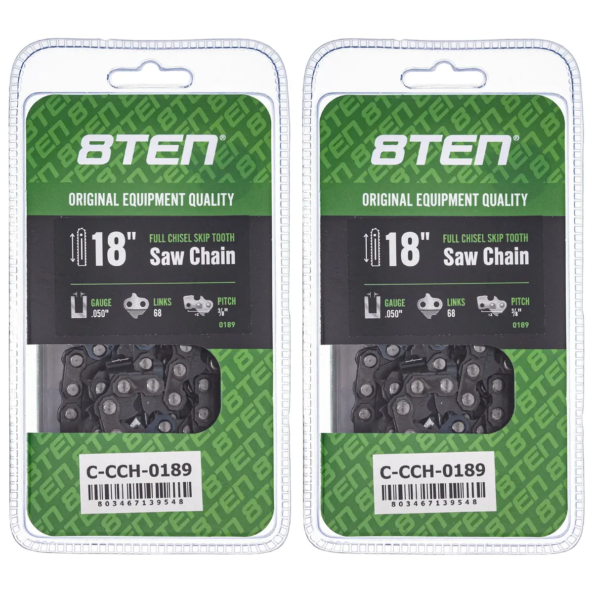 Chainsaw Chain 18 Inch .050 3/8 68Dl For Husqvarna 501842568 501842668 72Lpx068g 591119468 585550068 | 2-Pack 1