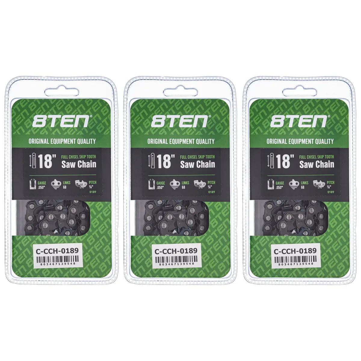 Chainsaw Chain 18 Inch .050 3/8 68Dl For Husqvarna 501842568 501842668 72Lpx068g 591119468 585550068 | 3-Pack 1