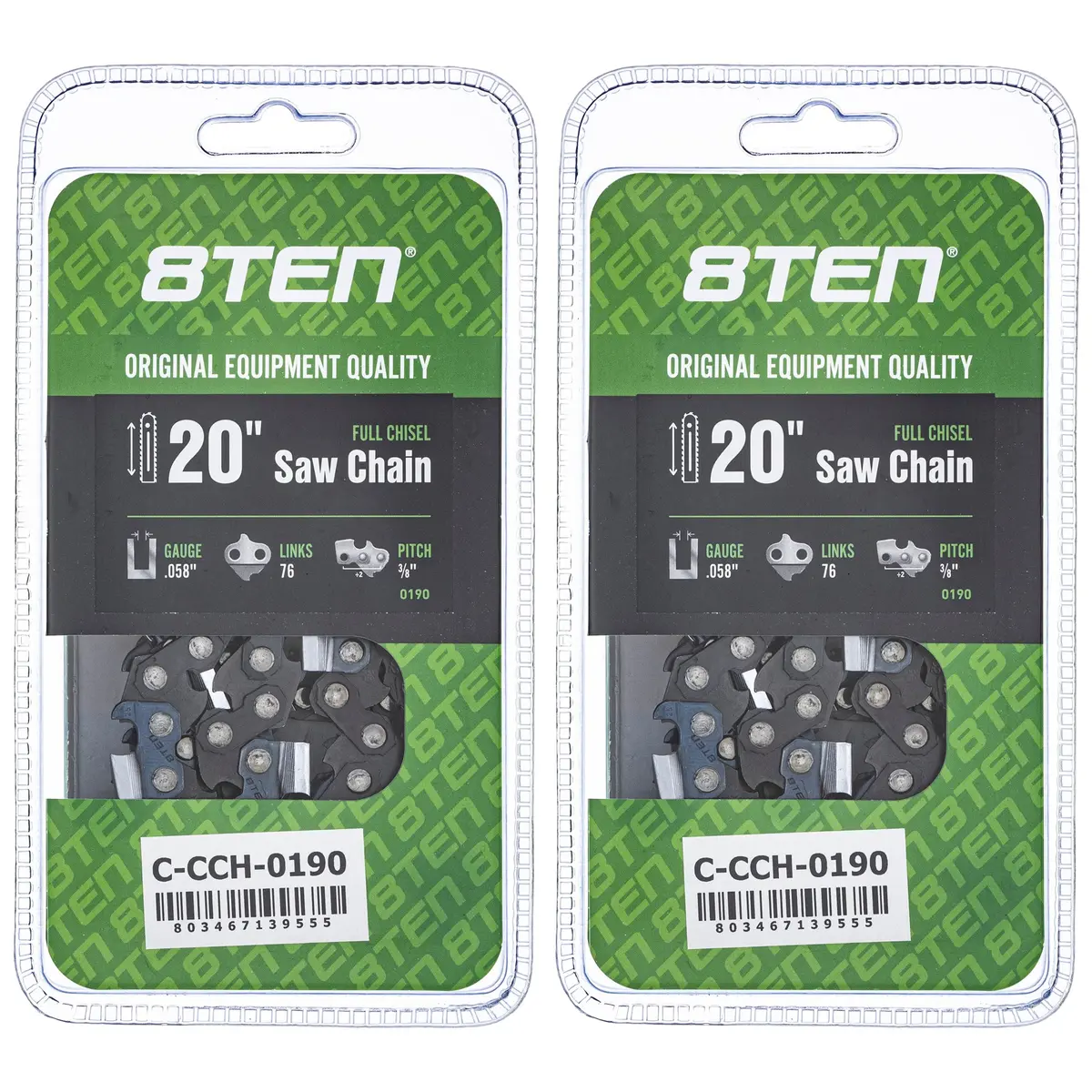 Chainsaw Chain 20 Inch .058 3/8 76Dl For 21Lpx076g | 2-Pack 1