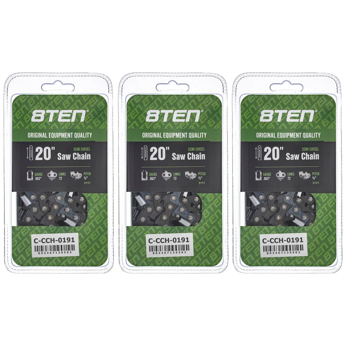 Chainsaw Chain 20 Inch .063 3/8 72Dl For Dolmar 75Lpx072g 75Exl072g 36Rs372e H50s72 H4572 75Exj072g | 3-Pack 1