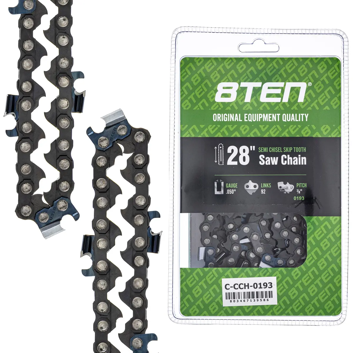 Semi Chisel Skip Tooth Chainsaw Chain 28 Inch .050 3/8 92 Dl For Mcculloch 2