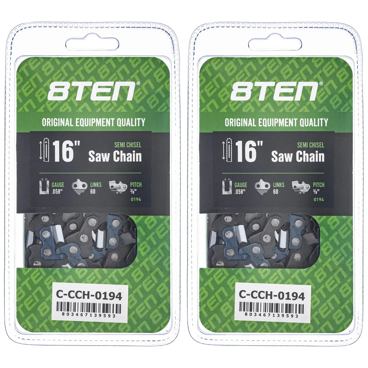 Chainsaw Chain 16 Inch .058 3/8 60Dl For 73Lpx060g 501842860 581626960 73Exl060g P60 608100105 | 2-Pack 1