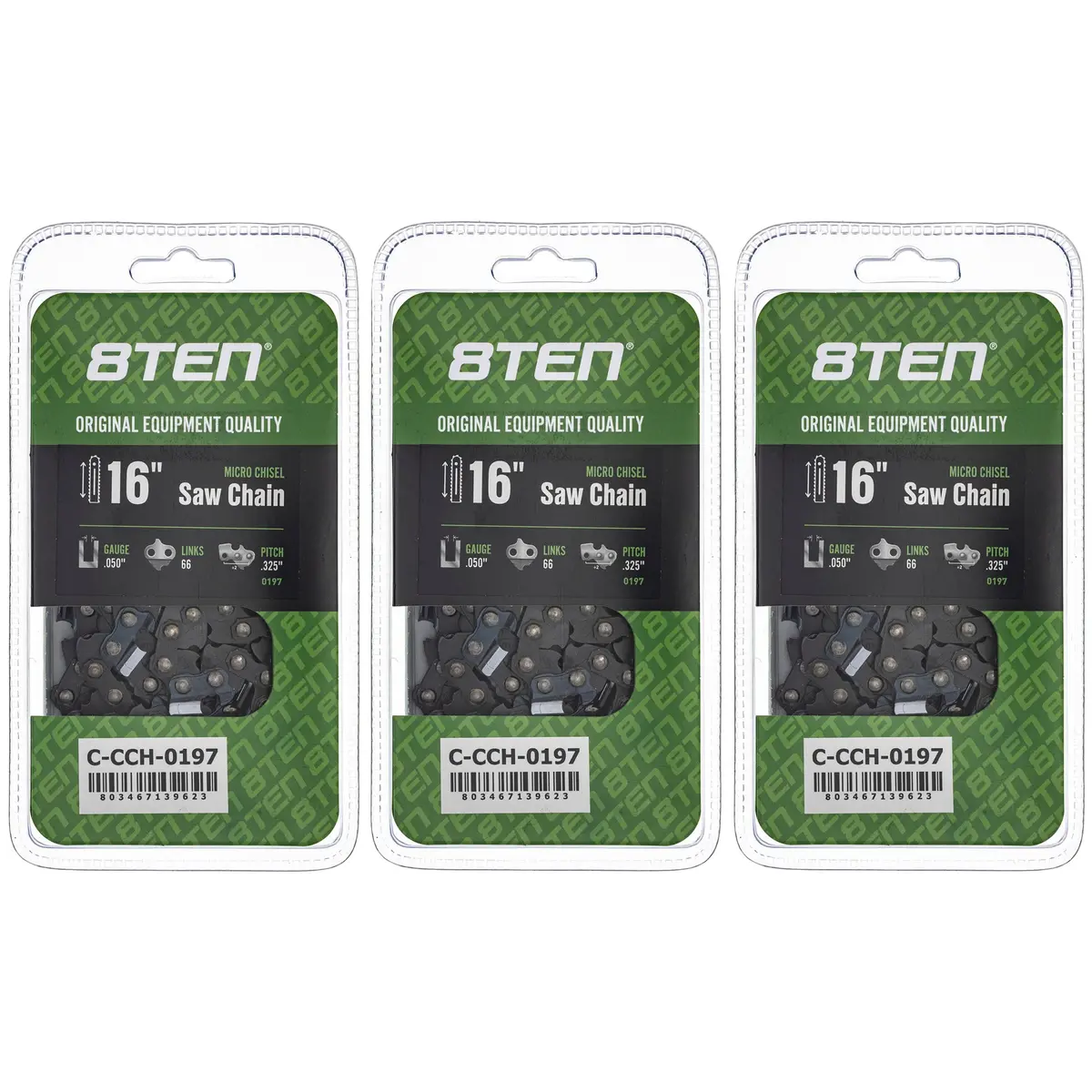 Chainsaw Chain 16 Inch .050 .325 66Dl For Echo Husqvarna 501840666 581643666 501840866 20Bpx066g | 3-Pack 1