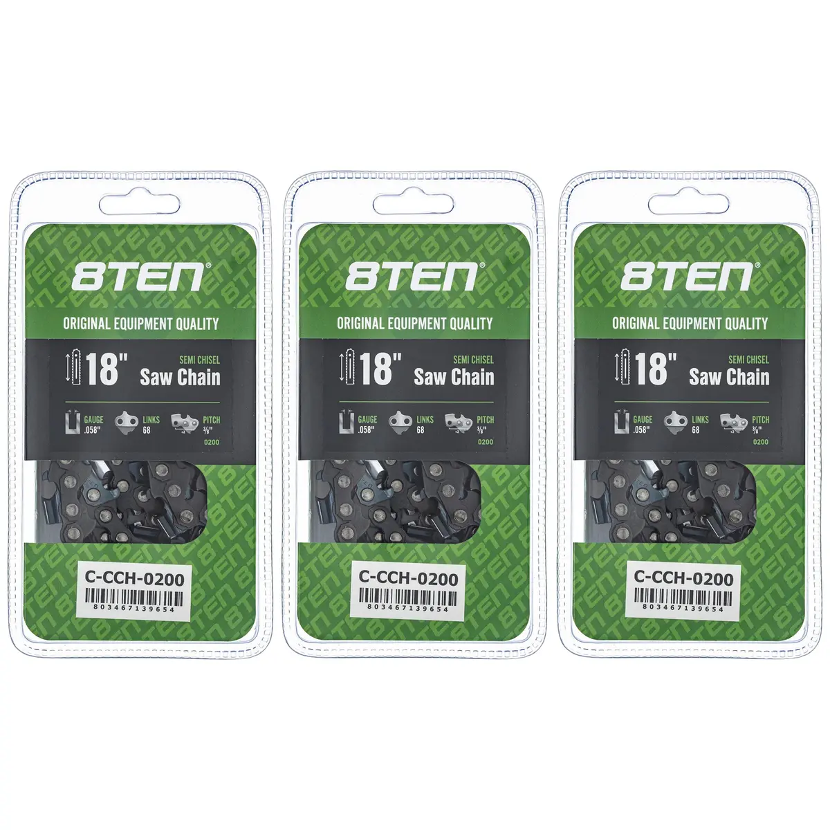 Chainsaw Chain 18 Inch .058 3/8 68Dl For Solo Partner Homelite 73Exl068g 73Lgx068g 591143468 | 3-Pack 1