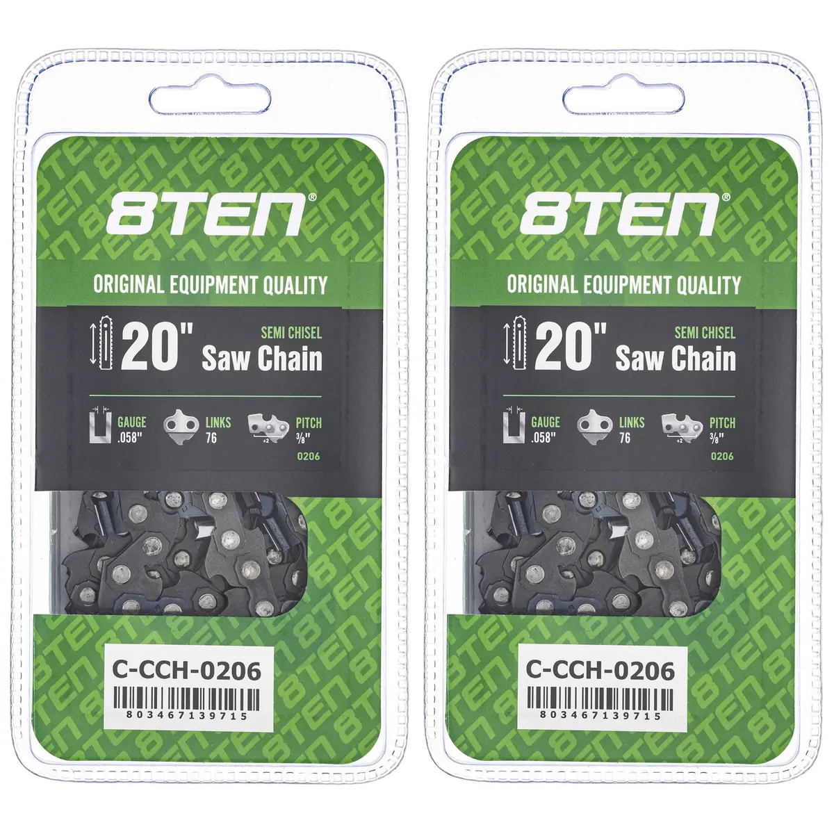 Chainsaw Chain 20 Inch .058 3/8 76Dl For 21Lpx076g | 2-Pack 1