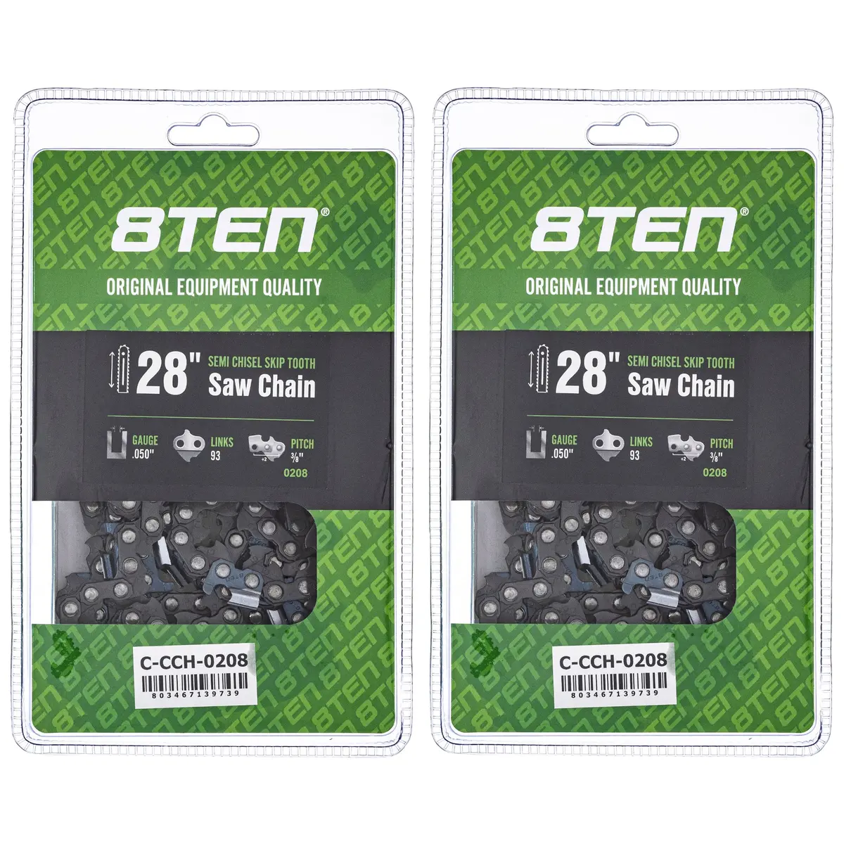 Chainsaw Chain 28 Inch .050 3/8 93Dl For Echo 585550093 72Exj093g 72Exl093g 72Lpx093g 72Lpx93cq | 2-Pack 1