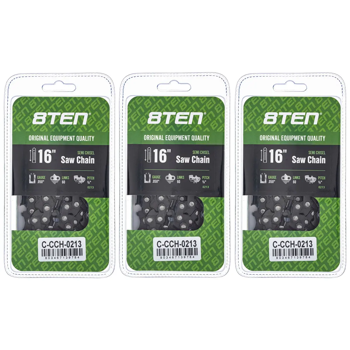 Chainsaw Chain 16 Inch .050 3/8 60Dl For Husqvarna Echo 501842660 72Lpx060g 585550060 72Exl060g | 3-Pack 1