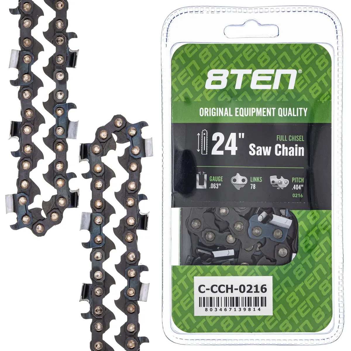 Full Chisel Chainsaw Chain 24 Inch .063 Gauge .404 Pitch 78 Drive Links 1