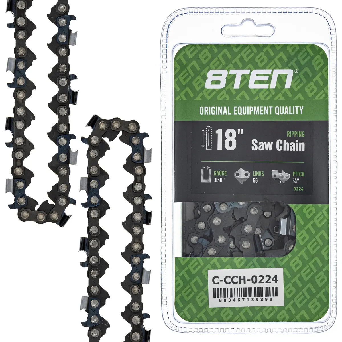Chainsaw Chain 18 Inch .050 3/8 66Dl For Echo Husqvarna 501846568 72Exl066g 72Lpx066g 591132368 1