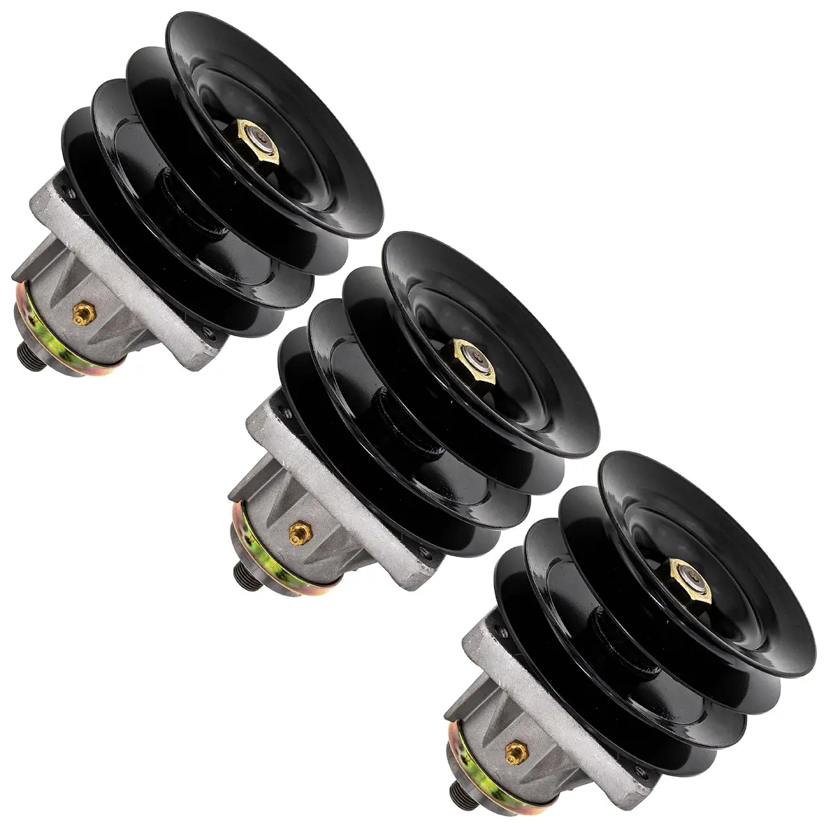 Deck Spindle Double Pulley Set For Yard-Machines Troy-Bilt Yard-Man 918-0596 918-0596B 918-0596D | 3-Pack 1