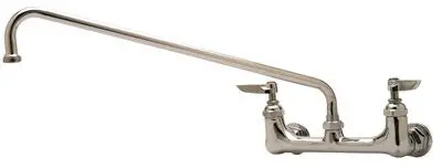 T&S Brass Wall-Mounted Faucet With Lever Handles, 18-Inch Spout, 1-2-Inch Ips Connections 1