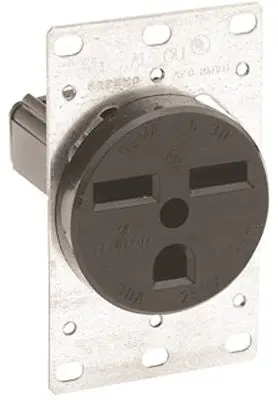 Leviton&Reg; 2-Pole Commercial Grade Single Receptacle, Straight Blade, Brown, Nema 6-20R, 250 Volts, 20 Amps 1