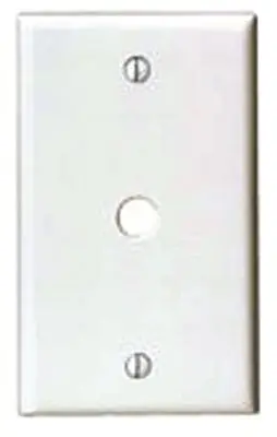 Leviton&Reg; 1-Gang Telephone And Coaxial Cable Wall Plate, White 1