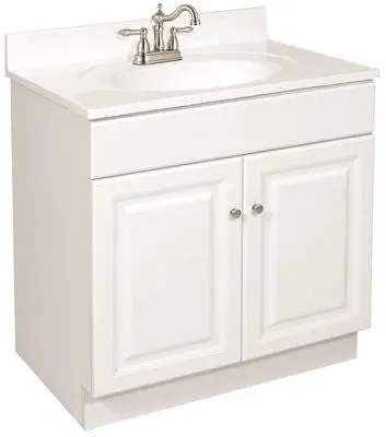 Design House&Reg; Wyndham Bathroom Vanity Cabinet, Ready To Assemble, 2 Door, White, 30X31-1-2X21" 1