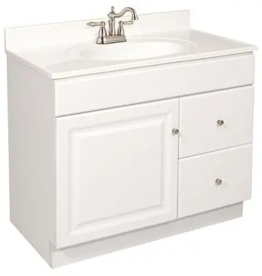 Design House&Reg; Wyndham Bathroom Vanity Cabinet, Ready To Assemble, 1 Door, 2 Drawer, White, 36X31-1-2X21" 1