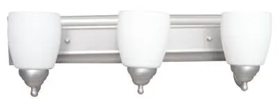 Vanity Light, 3-Light, Frosted Glass, Bn, Inc 1