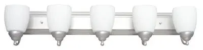 Vanity Light, 5-Light, Frosted Glass, Bn, Inc 1