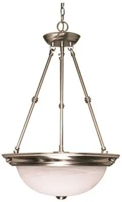 Pendant, 3-Light, Bn, 15 In. Dia, Alabaster Glass, Inc 1