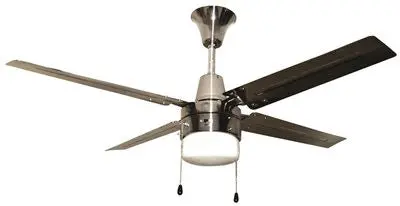 Ceiling Fan-48" Brushed Chrome, Frosted Glass Inc Light Kit 1