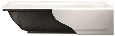 Bootzcast&Reg; Bathtub, White, Porcelain On Steel, Right-Hand Outlet, 5 Ft. 1