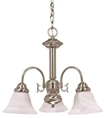 Nuvo&Reg; Ballerina Transitional Chandelier, Bushed Nickel, 20X17", Uses 3 60-Watt Medium Base Bulbs (Not Included) 1