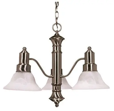 Monument&Reg; Transitional Chandelier, Brushed Nickel, 22.5X17.5", Uses 3 60-Watt Medium Base Bulbs (Not Included) 1