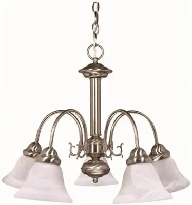 Nuvo&Reg; Ballerina Transitional Chandelier, Bushed Nickel, 24X18", Uses 5 60-Watt Medium Base Bulbs (Not Included) 1