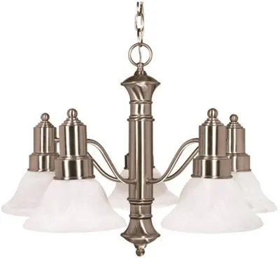 Nuvo&Reg; Gotham Transitional Chandelier, Bushed Nickel, 24.5X17.5", Uses 5 60-Watt Medium Base Bulbs (Not Included) 1