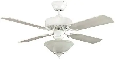 Ceiling Fan-42" 4-Blade Wht, Alabaster Glass Bowl Inc Light Kit 1