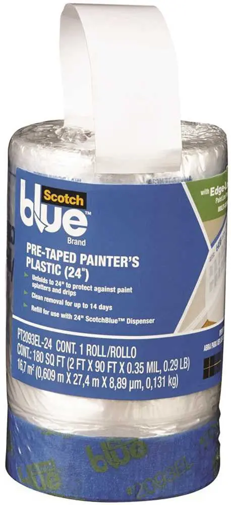 3M Scotchblue&Trade; Pre-Taped Painter's Plastic, 24 In. Refill 1