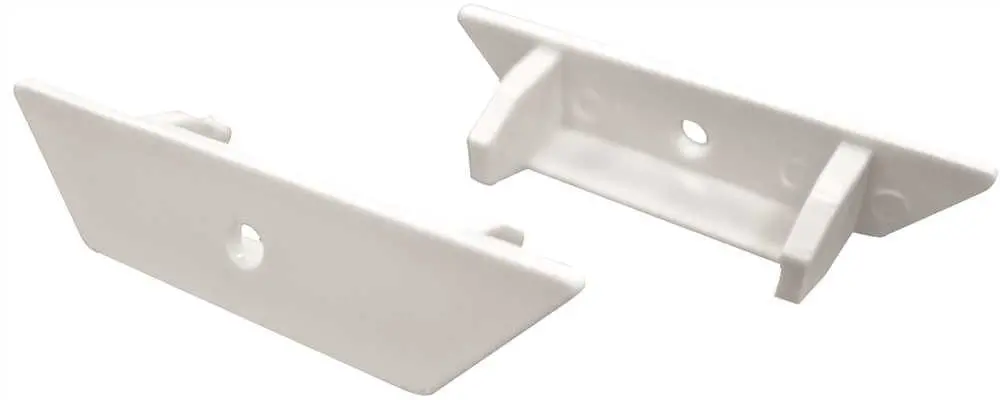 Bottom Rail End Cap For 2 In. Faux Wood Blind, Pvc, White 1