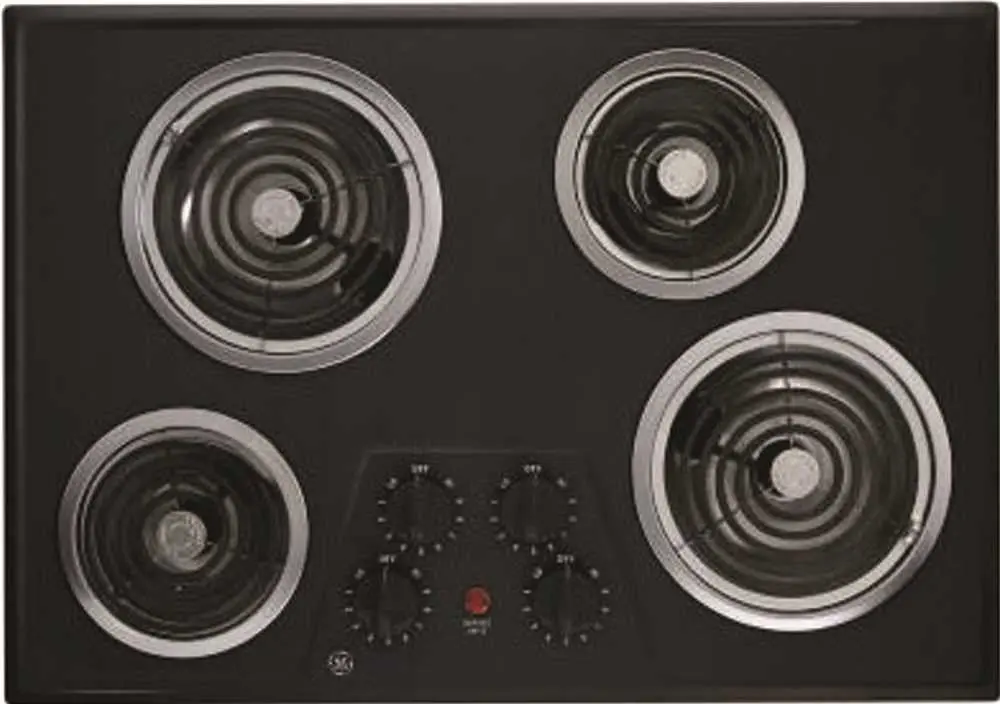 Ge&Reg; Porcelain-Enamel 4-Burner Electric Cooktop, Black, 3 X 21.25 X 30.25 In., 27 Lbs. 1