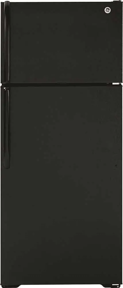 Ge&Reg; Energy Star&Reg; 17.5 Cu. Ft. Top Freezer Refrigerator, Black, 67 3-8 X 32 1-2 X 28 In., Reversible Door Swing 1