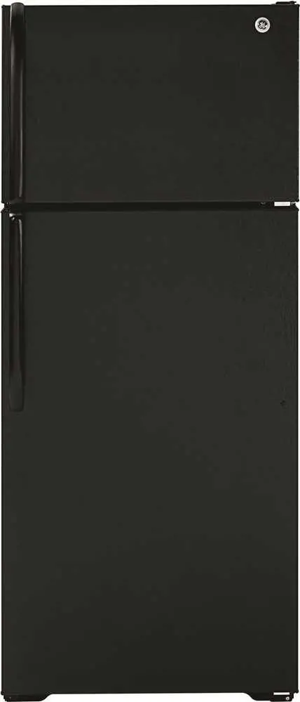 Ge&Reg; 18.1 Cu. Ft. Top-Freezer Refrigerator, Black, Reversible Door Swing 1