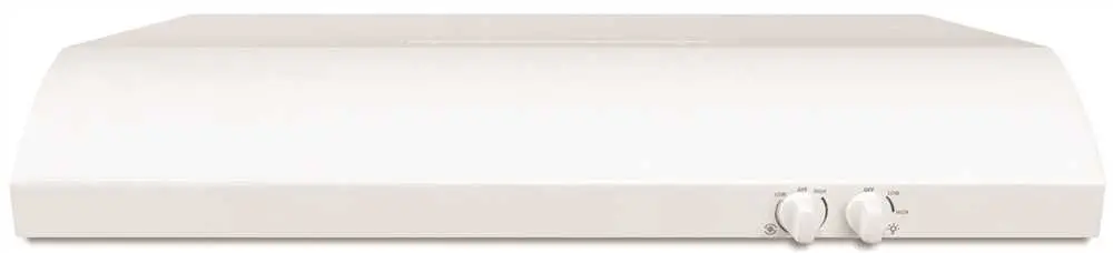 Whirlpool&Reg; 30-Inch 2-Speed Convertible Built-In Push Button Range Hood With Vent, White, 225 Cfm, 120 Volts 1