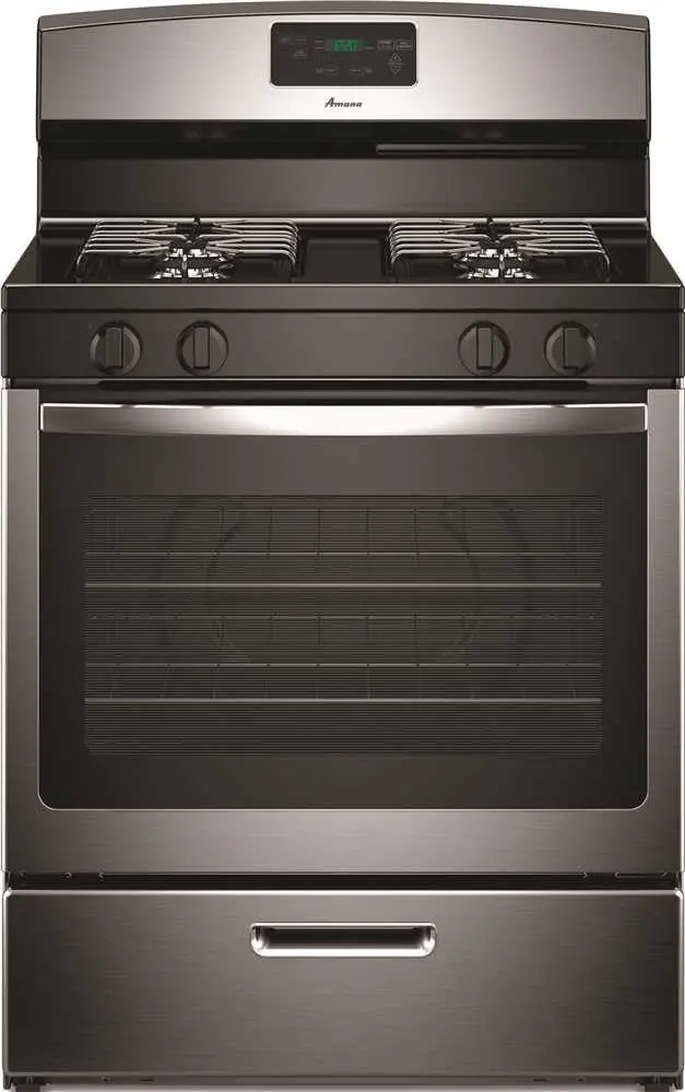 Amana&Reg; 30-Inch 5.1 Cu. Ft. Single Oven Free-Standing Gas Range, Stainless 1