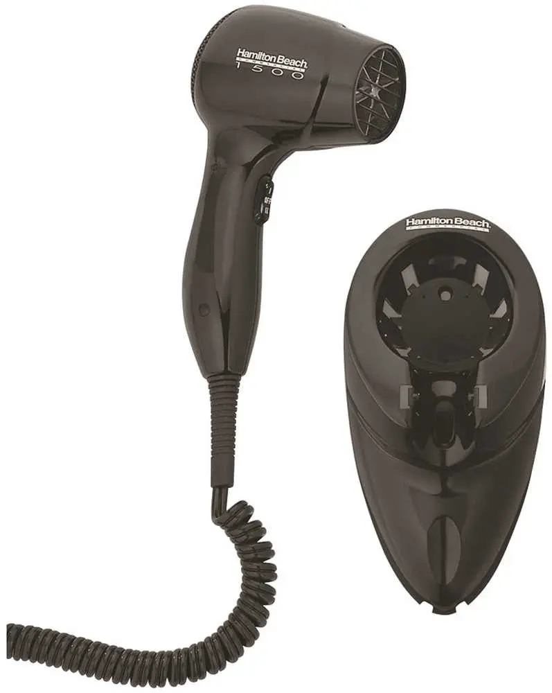 Hamilton Beach&Reg; Wall Mount Hair Dryer, Black, 1500 Watts, 125 Volts 1