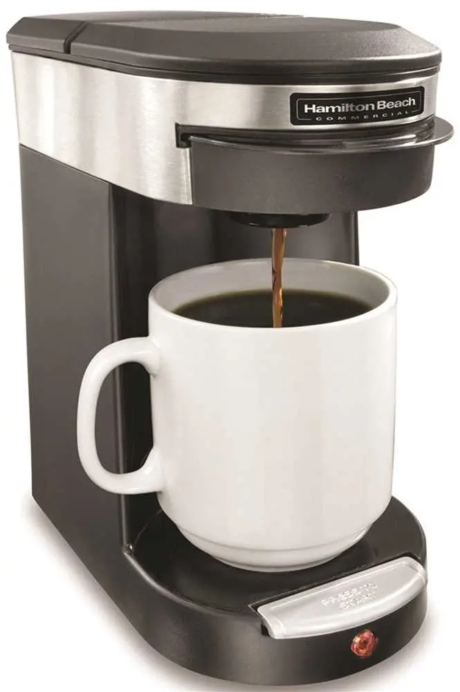 Hamilton Beach&Reg; Single Cup Hospitality Coffeemaker With 3-Minute Brew Time, Stainless Steel-Black 1