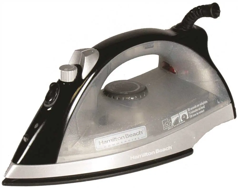 Hamilton Beach&Reg; Non-Stick Hospitality Clothes Iron, Black, 15-Minute Auto Shut-Off, 120 Volts, 1,200 Watts 1
