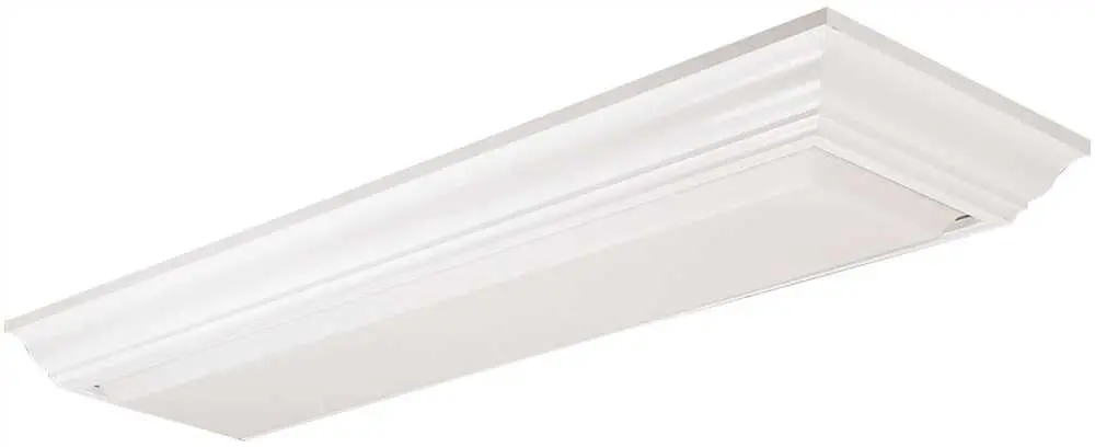 Lithonia Lighting&Reg; Cambridge Linear Flush Mount Fluorescent Fixture, White, 4 Ft., 120 Volts, Uses 2 T8 Bulbs 1