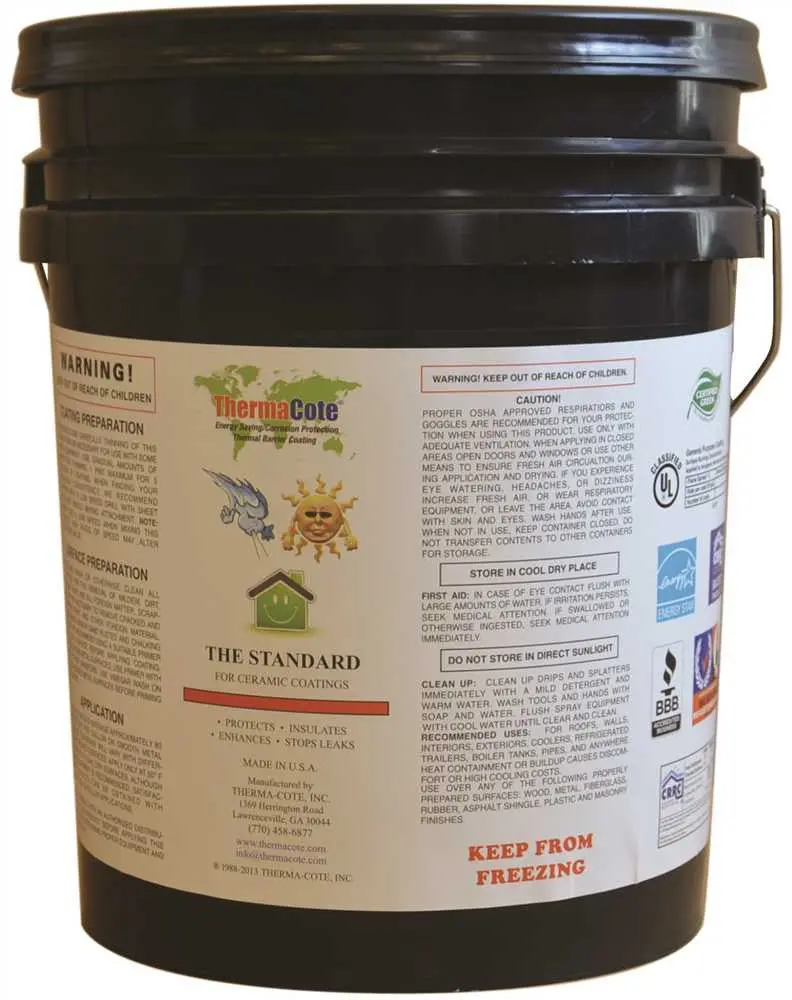 Thermacote&Reg; Ceramic Coating, Max White, 5 Gallons 1