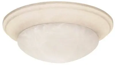 Flush Mount Fixture One Light 12 In. Textured White Incandescent 1