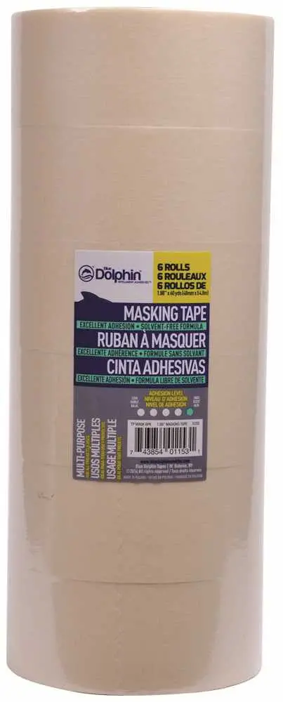 Blue Dolphin&Trade; General Purpose Masking Tape, 2 In., 1.88 In. X 60 Yd., 6 Rolls Per Pack 1