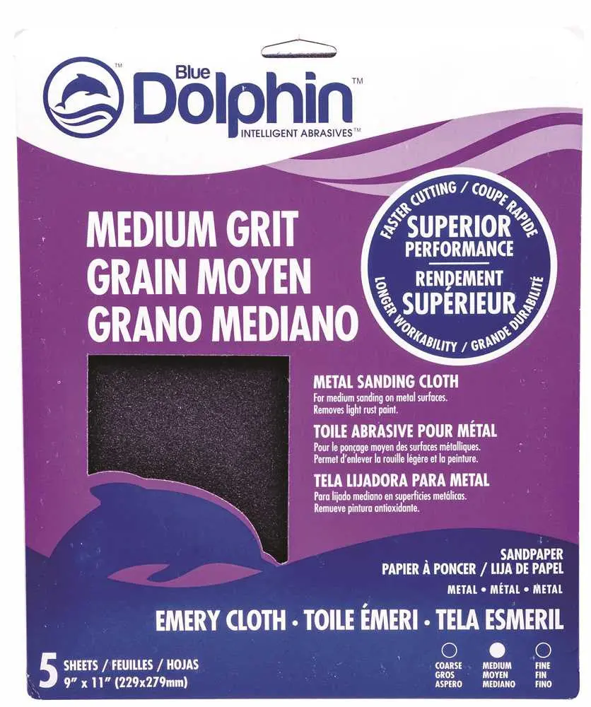 Blue Dolphin&Trade; Emery Cloth, 9 In. X 11 In., Medium, 5 Pack 1