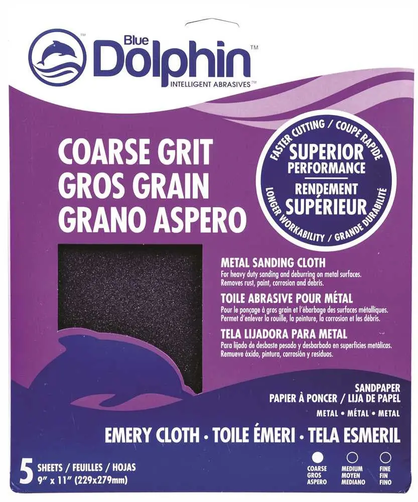 Blue Dolphin&Trade; Emery Cloth, 9 In. X 11 In., Coarse, 5 Pack 1